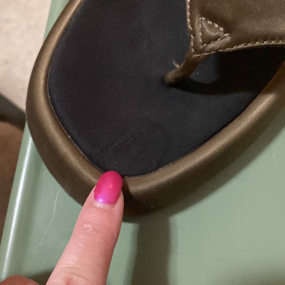 NWOB ZARA Satin Olive green and black Platform Sandals w/defects  40, USA 8.5 - Picture 7 of 9